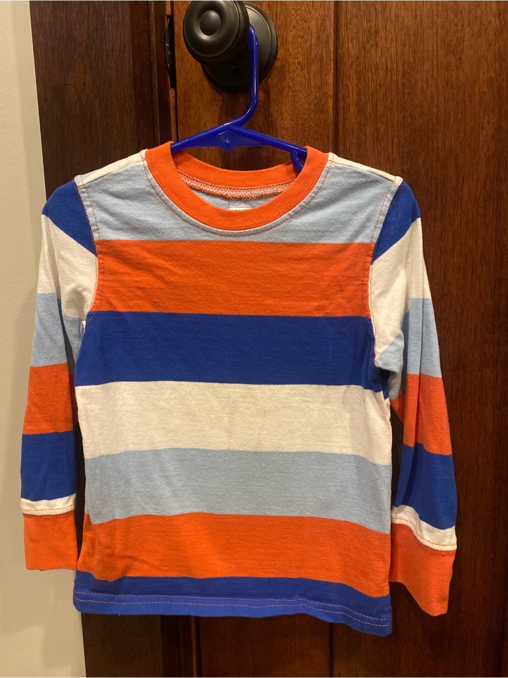 Old Navy Kids Long-Sleeve Striped Tee in Orange, Blue & Light Blue